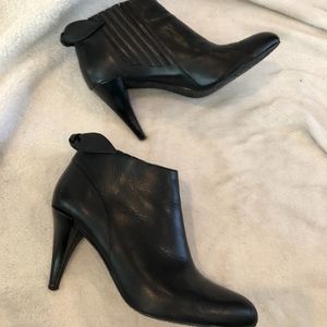 Black Genuine Leather Slip-On Bootie NEW